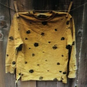 Kids Yellow Patterned Long Sleeve Shirt